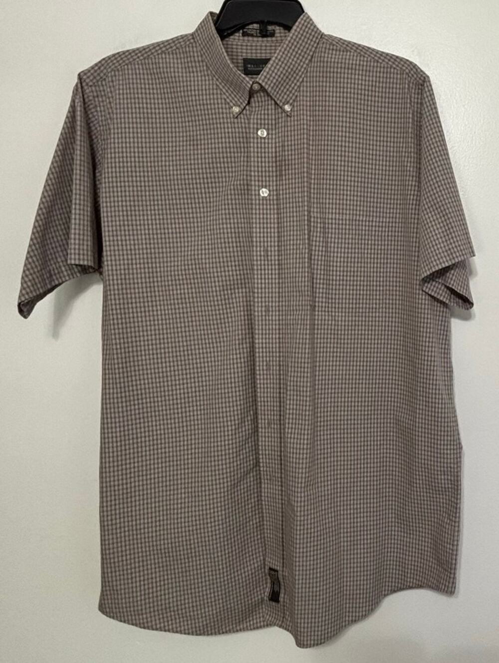 Alexander Lloyd Brown Plaid Button Shirt 17.5 Tall Men's